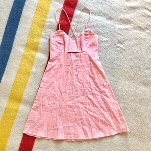 NWT Hoodlamb By Hemp Tailor strappy low back pink dress